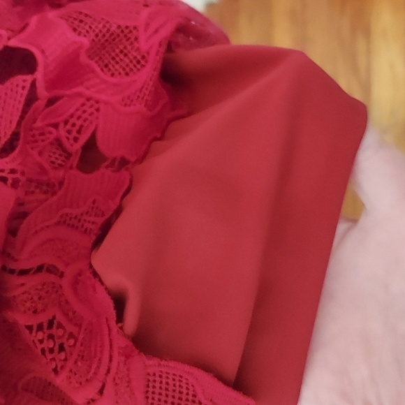 Saylor Crista Red Lace Dress - Picture 11 of 12